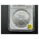 2008 1 Oz. Silver American Eagle NGC MS69