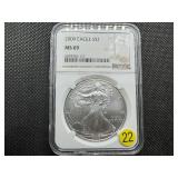 2009 1 Oz. Silver American Eagle NGC MS69