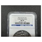 2010 1 Oz. Silver American Eagle NGC MS70  Early Releases - Perfect Grade!