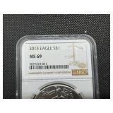 2013 1 Oz. Silver American Eagle NGC MS69
