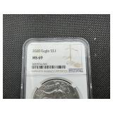 2020 1 Oz. Silver American Eagle NGC MS69 - NGC Price Guide is $70