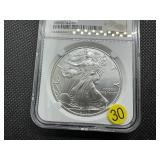 2020 1 Oz. Silver American Eagle NGC MS69 - NGC Price Guide is $70