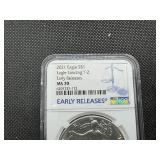 2021 Eagle Landing Type 2 1 Oz. Silver American Eagle NGC MS70  - Perfect Grade! - Early Releases