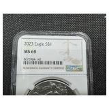 2023 1 Oz. Silver American Eagle NGC MS69
