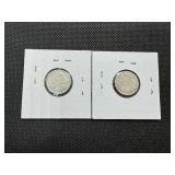 Two Seated Liberty Dimes - 1875 Marked XF and 1891 Marked G-4 - Greysheet Wholesale Value for Both is $36