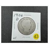 1906-D Barber Half Dollar