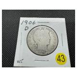 1906-D Barber Half Dollar