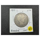 1915-S Barber Half Dollar