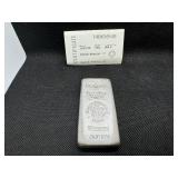Heraeus Ten Ounce .999+ Silver Bar with COA