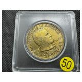 Beautiful UNC 1922 Silver Grant Commem. Half Dollar with Gold Toning - Amazing Coin!!! - Greysheet Wholesale Price for an MS63 is $220