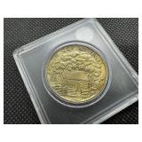 Beautiful UNC 1922 Silver Grant Commem. Half Dollar with Gold Toning - Amazing Coin!!! - Greysheet Wholesale Price for an MS63 is $220