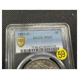 1883-O Morgan Silver Dollar PCGS MS62- PCGS Price Guide is $85