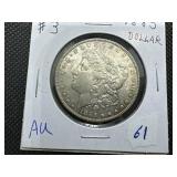 1885 Morgan Silver Dollar Marked AU When Purchased