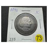 1892 Columbian Commem. Silver Half Dollar