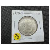 1946-S Booker T. Washington Commem. Silver Half Dollar Marked AU When Purchased