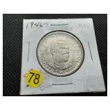 1946-S Booker T. Washington Commem. Silver Half Dollar Marked AU When Purchased