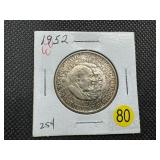 1952 George W. Carver/Booker T. Washington Commem. Silver Half Dollar