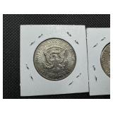Two 90% Silver Kennedy Half Dollars - 1964 and 1964-D Both Marked AU 50 When Purchased