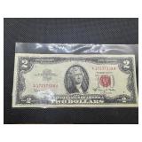 1963 Series Red Seal Two Dollar Bill