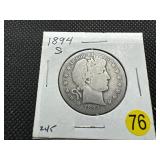 1894-S Silver Barber Half Dollar - Early Date!