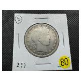 1899 Silver Barber Half Dollar
