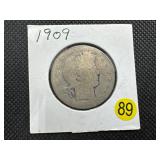 1909 Silver Barber Half Dollar