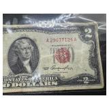 1953 Red Seal Two Dollar Bill