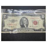 1953 Red Seal Two Dollar Bill