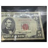 1963 Red Seal Five Dollar Bill