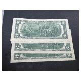 Five Sequential Two Dollar Bills