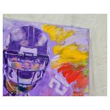 Autographed Adrian Peterson Painting by Robert Blehert Approx. 24" x 20 1/4"
