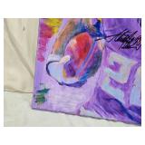 Autographed Adrian Peterson Painting by Robert Blehert Approx. 24" x 20 1/4"