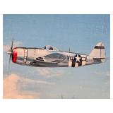 Vintage Framed Aviation Painting by Mel Brown featuring two P-47D Thunderbolt aircraft from the 61st Fighter Squadron, 56th Fighter Group of the 8th Air Force