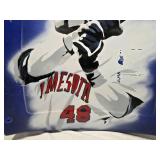 Torii Hunter Painting on Metrodome Seat Back with His Auto