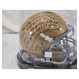 Rudy Ruettiger Auto with Movie Quote Schutt Authentic Mini Notre Dame Fighting Irish Helmet