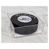 Autographed Mike Modano USA Hockey Puck in Display Case with Certificate of Authenticity