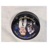 Drew LeBlanc Auto Hobey Baker Memorial Award Commemorative Hockey Puck St. Cloud State University
