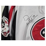 Drew LeBlanc Signed St. Cloud State University Hockey Jersey Size Large with Mini Hockey Stick