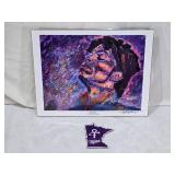 Robert Blehert "Ecstasy" Prince Art Print with Minnesota Twins Prince Patch - Approx. 14 1/4" x 11 1/2"