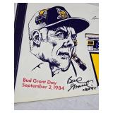 Bud Grant Auto on Bud Grant Day September 2, 1984 Vikings Pennant