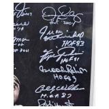 16 x 20 Babe Ruth Photo with Multiple Hall of Fame Players Autographs - Larussa, Lou Brock, Bench, Murray, Smith, Kaline and More