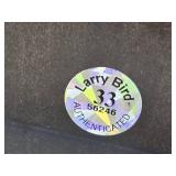 Larry Bird Autographed Basketball Photo with Authentication Sticker