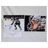 Lot of 2 Autographed Hockey Photos Featuring Jonny Brodzinski and Charlie Lindgren