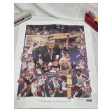 UCLA Legends of Westwood Autographed Poster by John Wooden and Jim Harrick Limited Edition 94/400 - Some Staining, Tears at the Edges