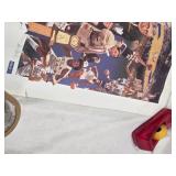 UCLA Legends of Westwood Autographed Poster by John Wooden and Jim Harrick Limited Edition 94/400 - Some Staining, Tears at the Edges