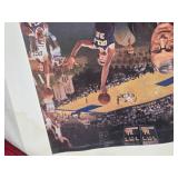 UCLA Legends of Westwood Autographed Poster by John Wooden and Jim Harrick Limited Edition 94/400 - Some Staining, Tears at the Edges
