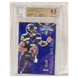 Russell Wilson 2014 Panini Totally Certified Platinum Blue #84 Beckett Graded 9.5 - Seattle Seahawks Football Card