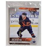Package of Topps NOW Hockey Stickers with Connor McDavid as the Front Card