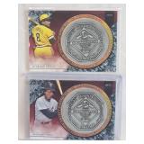Lot of 2 Baseball Cards Featuring Willie Stargell and Rod Carew Commemorative MVP Awards from 2017 Topps Baseball Update Series