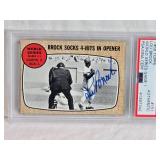 Lou Brock 1968 Topps Autograph #151 PSA Authenticated - St. Louis Cardinals Vintage Baseball Card